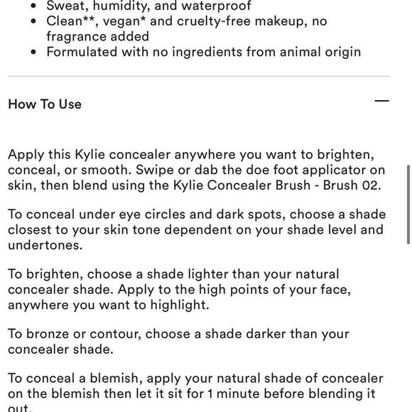 Kylie 2N fair neutral, subtle peachy undertones
Cream Concealer New Full Size - Picture 11 of 12
